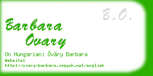 barbara ovary business card