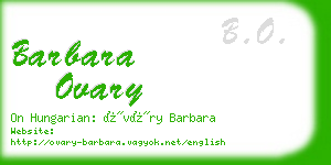 barbara ovary business card